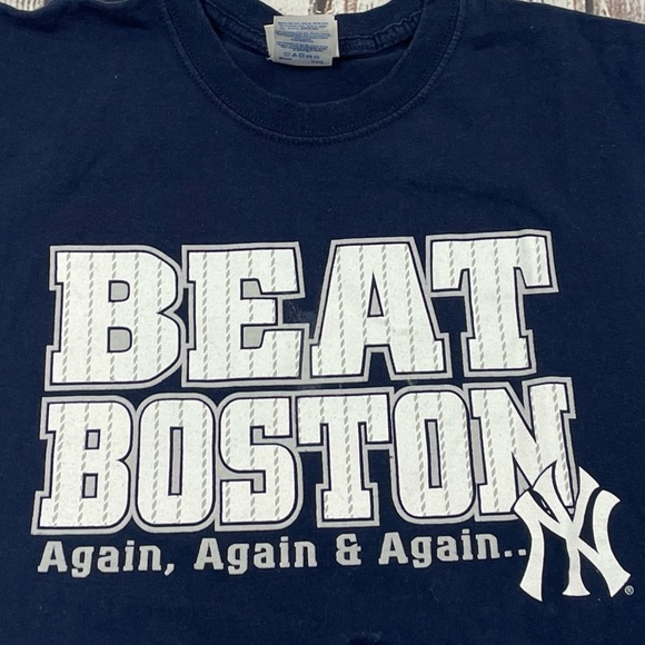 Vintage New York Yankees Beat Boston MLB Baseball Sports Tee Shirt - Picture 3 of 7